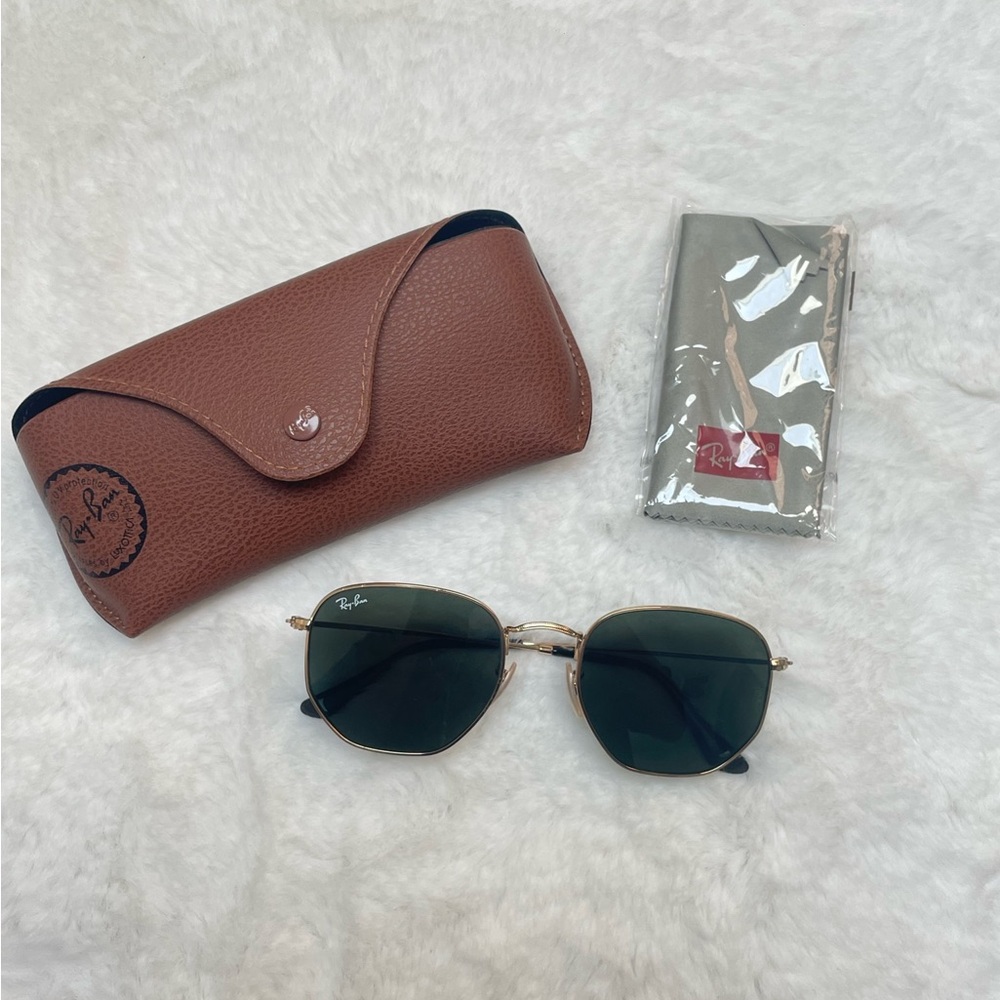 Ray-Ban  Gold Frame Sunglasses with Dark Green Lenses